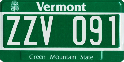 VT license plate ZZV091