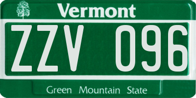 VT license plate ZZV096