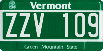 VT license plate ZZV109