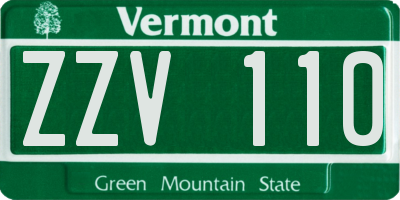 VT license plate ZZV110