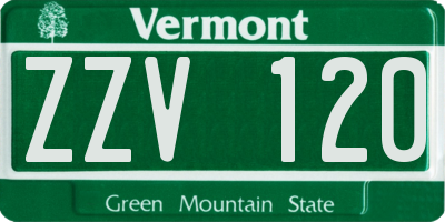 VT license plate ZZV120