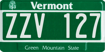 VT license plate ZZV127