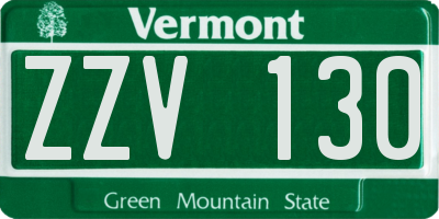 VT license plate ZZV130