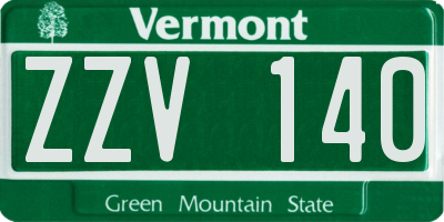 VT license plate ZZV140