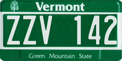VT license plate ZZV142