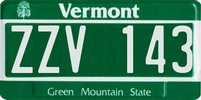 VT license plate ZZV143