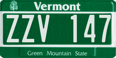 VT license plate ZZV147