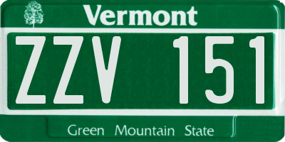 VT license plate ZZV151