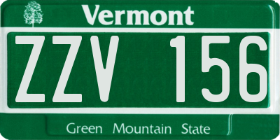 VT license plate ZZV156