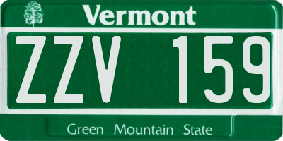 VT license plate ZZV159