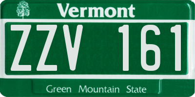 VT license plate ZZV161