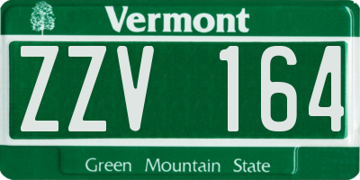 VT license plate ZZV164