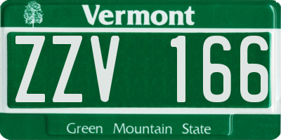 VT license plate ZZV166