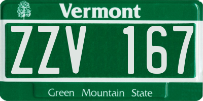 VT license plate ZZV167