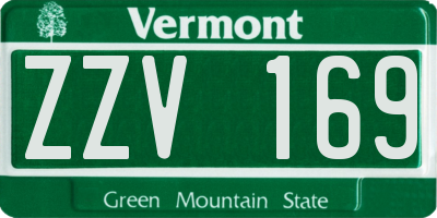 VT license plate ZZV169