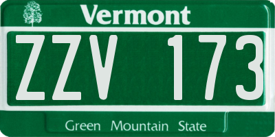 VT license plate ZZV173