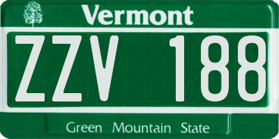 VT license plate ZZV188