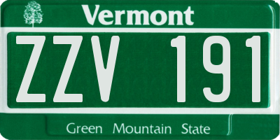 VT license plate ZZV191