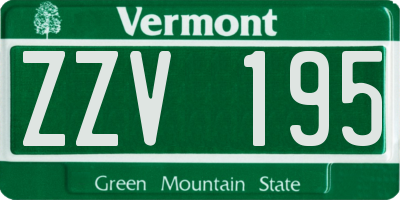 VT license plate ZZV195