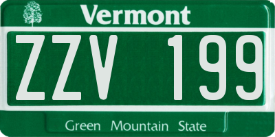 VT license plate ZZV199