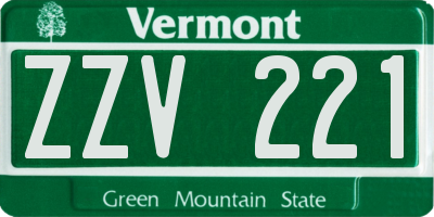 VT license plate ZZV221