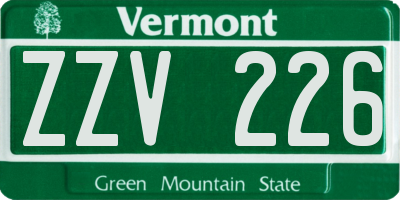 VT license plate ZZV226