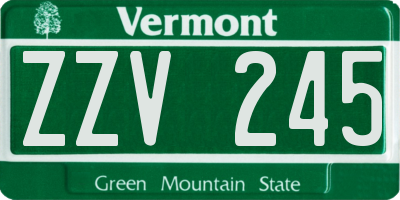 VT license plate ZZV245