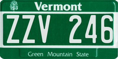 VT license plate ZZV246