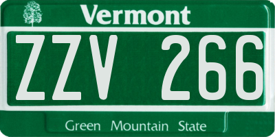 VT license plate ZZV266