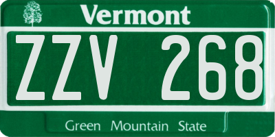 VT license plate ZZV268
