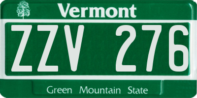 VT license plate ZZV276