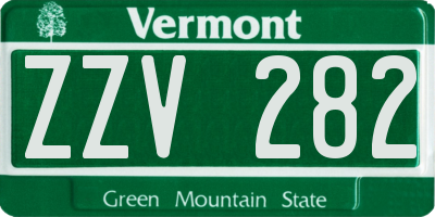 VT license plate ZZV282
