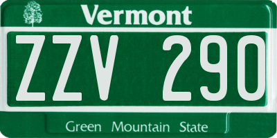 VT license plate ZZV290