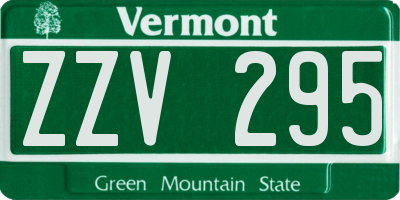 VT license plate ZZV295