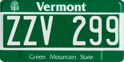 VT license plate ZZV299