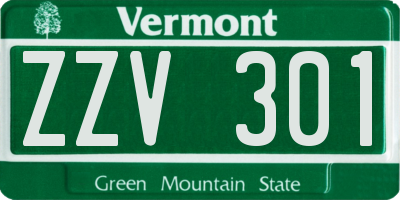 VT license plate ZZV301