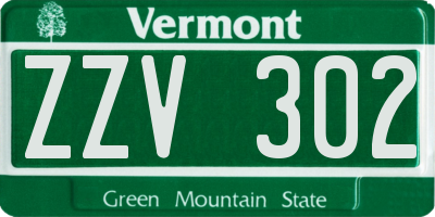 VT license plate ZZV302
