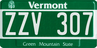VT license plate ZZV307