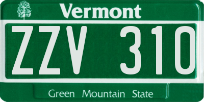 VT license plate ZZV310