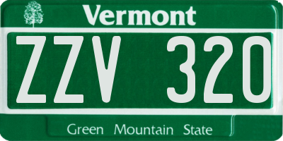 VT license plate ZZV320