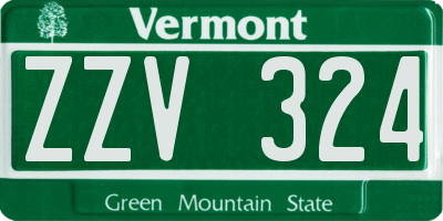 VT license plate ZZV324