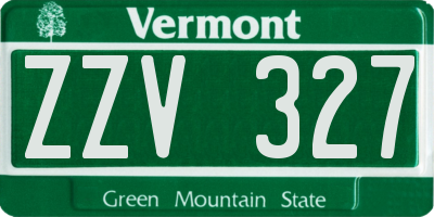 VT license plate ZZV327
