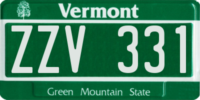 VT license plate ZZV331
