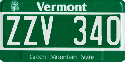 VT license plate ZZV340