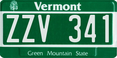 VT license plate ZZV341