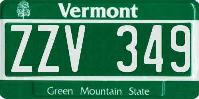VT license plate ZZV349