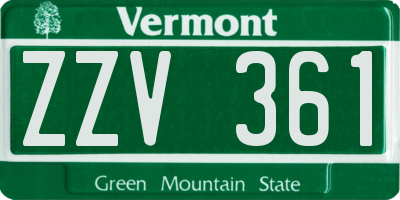 VT license plate ZZV361