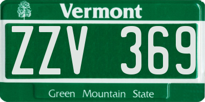 VT license plate ZZV369