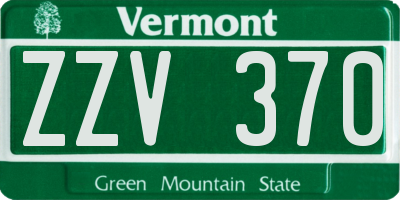 VT license plate ZZV370