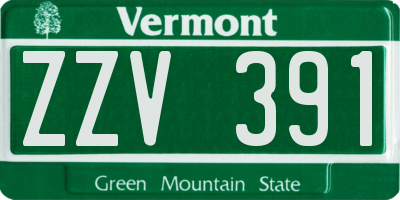 VT license plate ZZV391